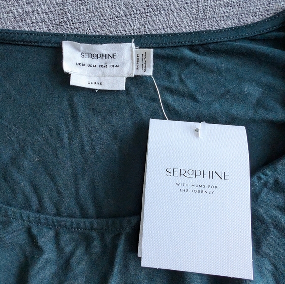NWT Sz 14 Seraphine Emerald Jersey Maternity Nursing Dress - Picture 9 of 16